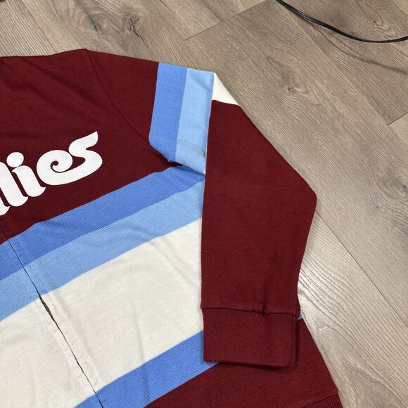 Mitchell & Ness Philadelphia Phillies Throwback Sweater Full Zip Retro Large - Picture 4 of 8